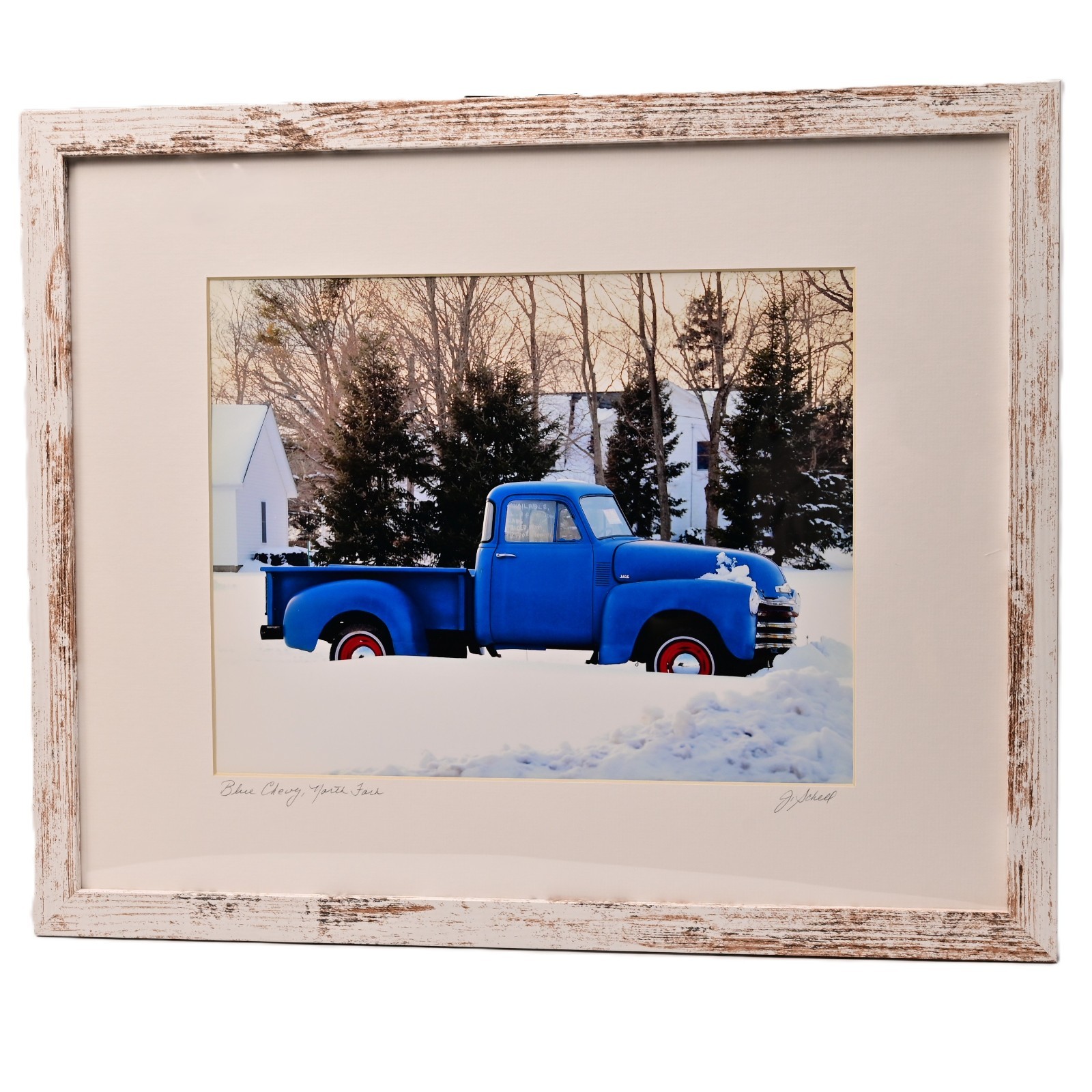 SCHELL Original Vintage Signed 1950s Chevy Pick Up Truck Landscape Photograph