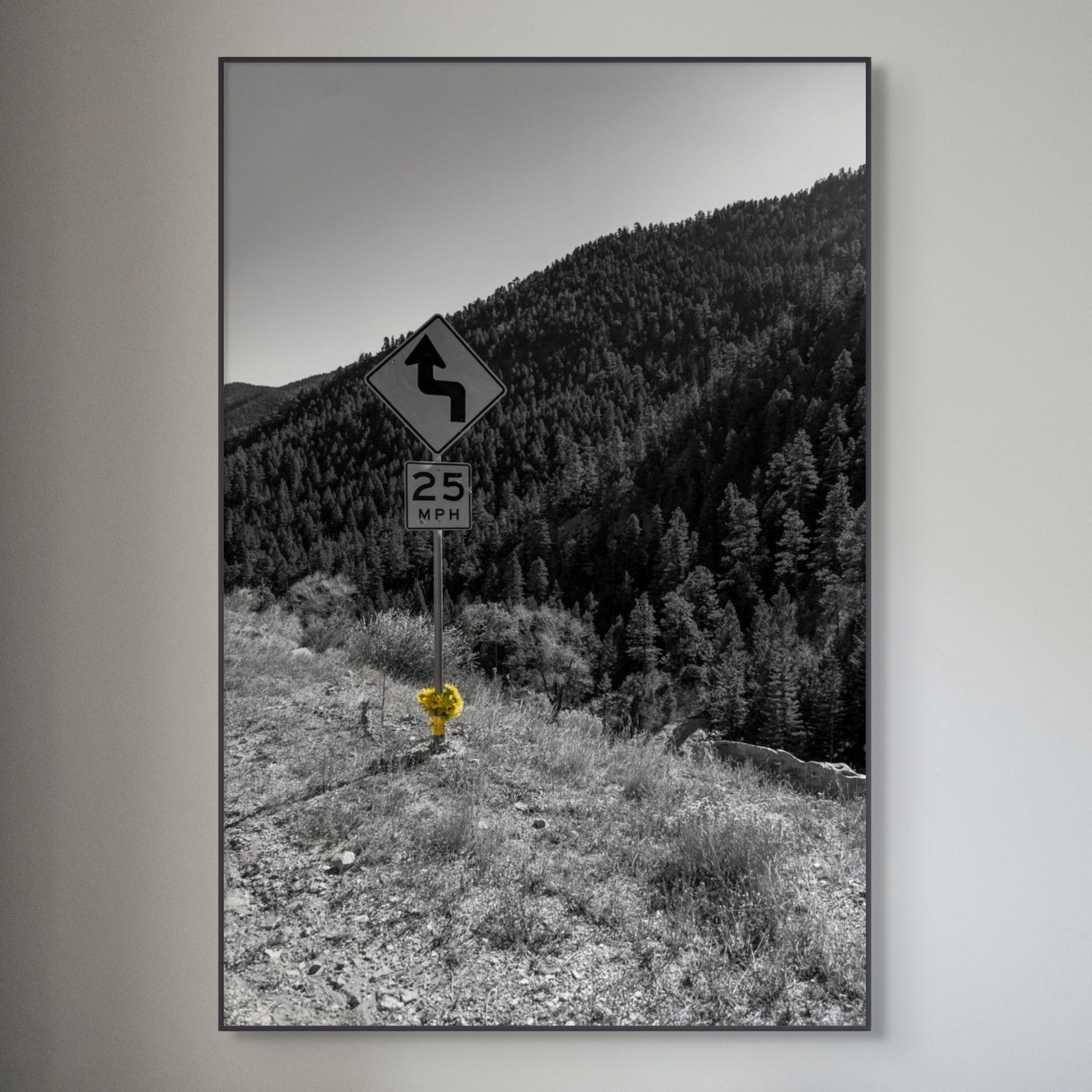 13×19 Fine Art Photography Print – Mountain Road Memorial – Archival Photo Paper