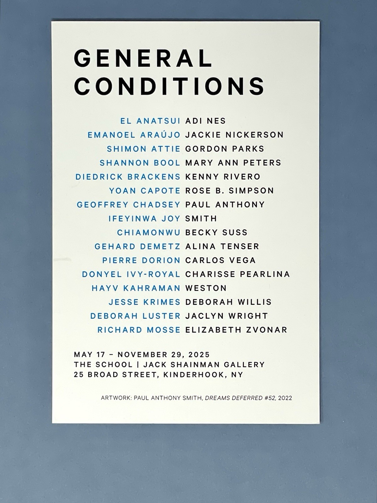 Paul Anthony Smith (b. 1988) Group Show Art Announcement Card 2025