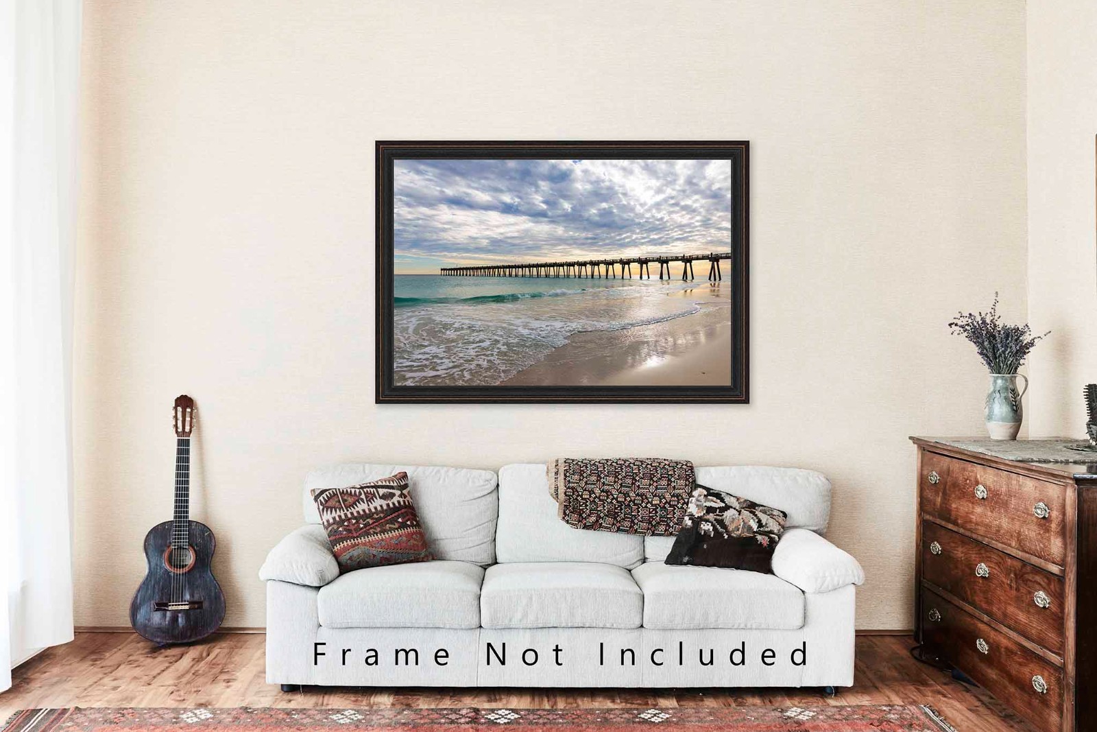 Pensacola Beach Pier Photography Print: Florida Gulf Coast Fishing Travel Photo