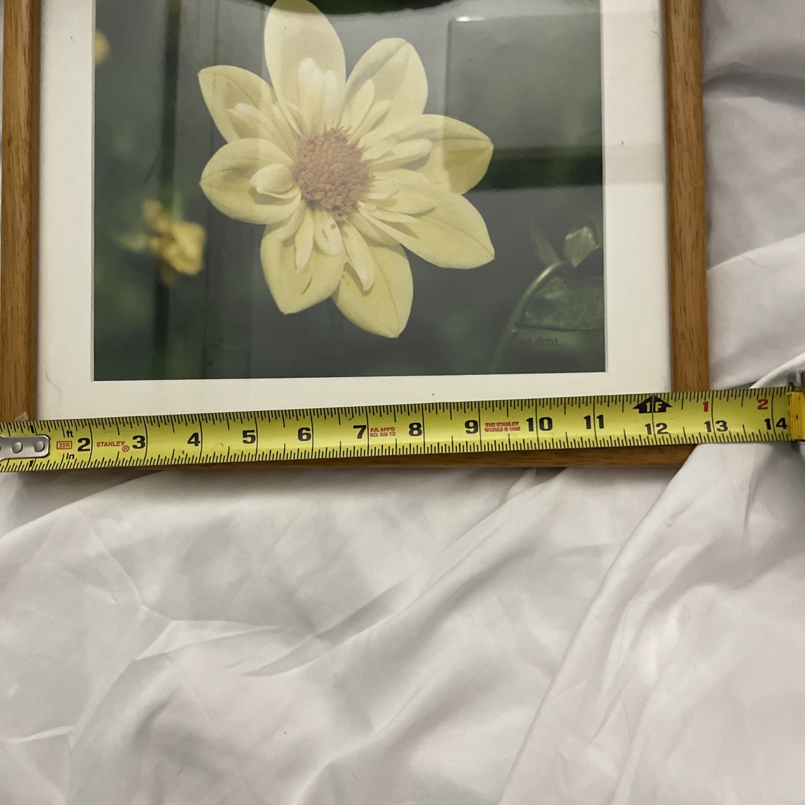 Framed & Matted Sunflower Dahlia Photo Art Vintage 1980’s Signed Caryl Heral