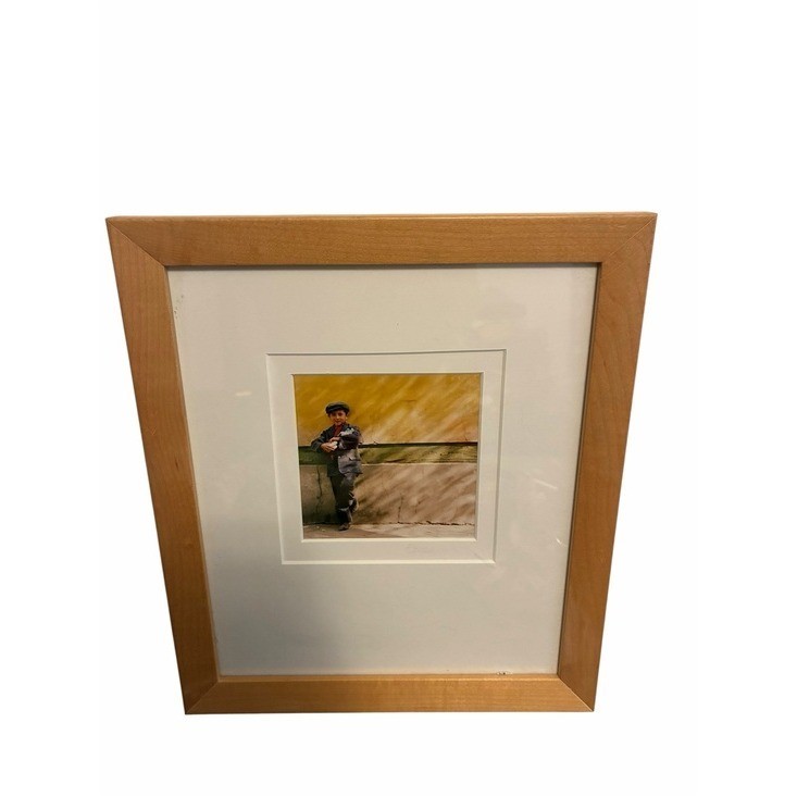 Emerson Matabele “Young boy with Bagel” Signed Framed Matted