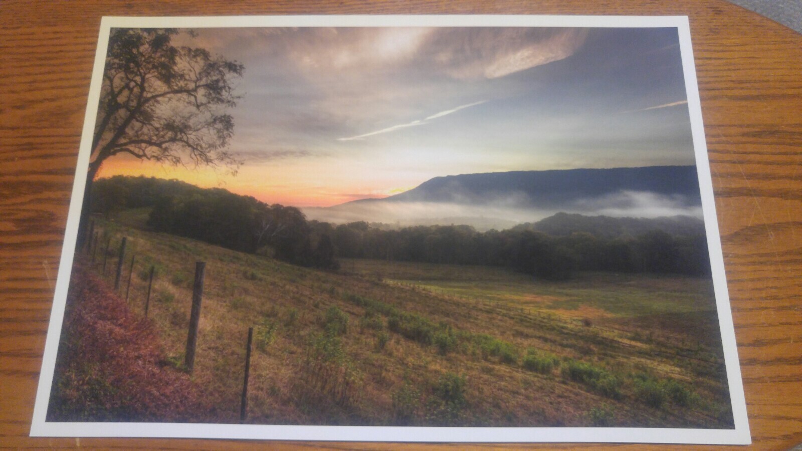 19×13 Digital Art Photograph Blue Ridge Mountains Virginia Sunset Sunrise Fog
