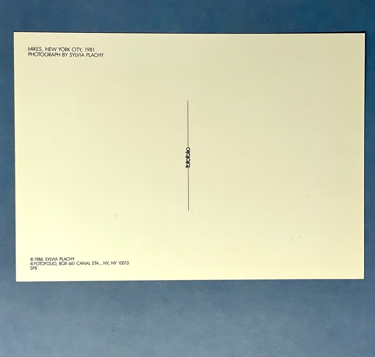 Sylvia Plachy Art Photo Print Card – Mikes, NYC, 1981 – 4.25”x6”