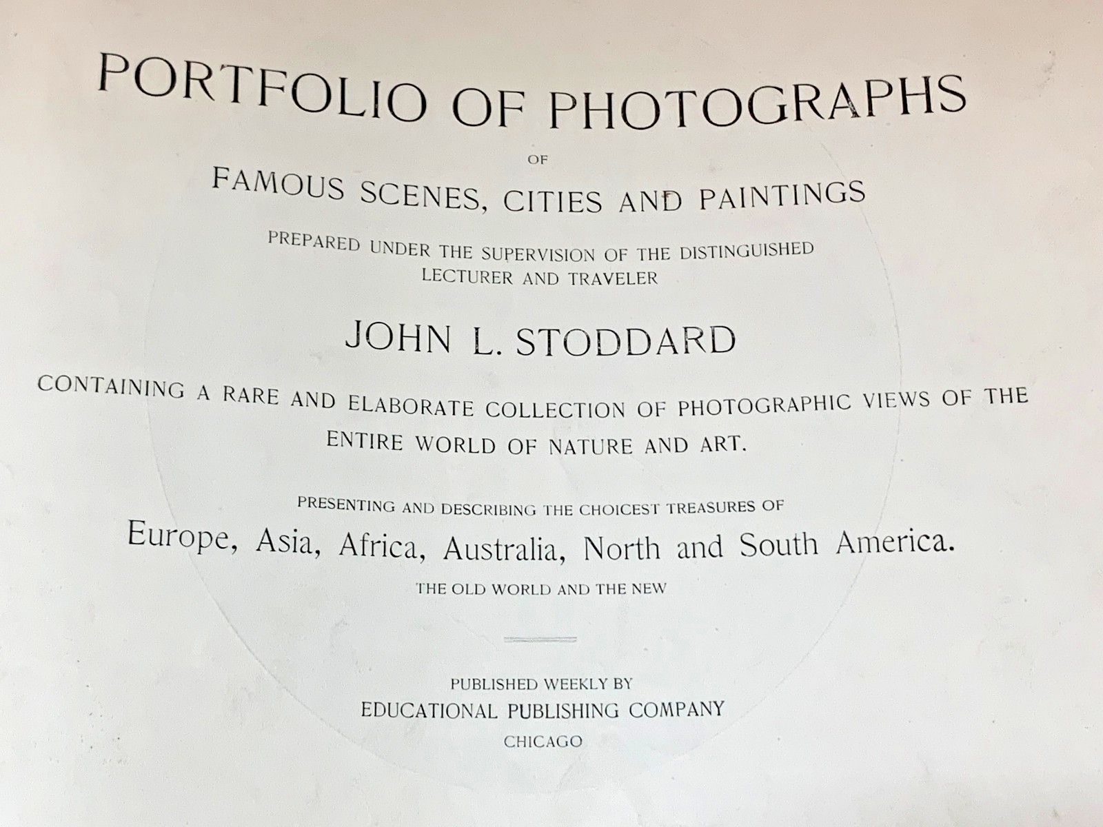 Antique 1880s Portfolio Of Photographs Famous Scenes, Cities, John L. Stoddard