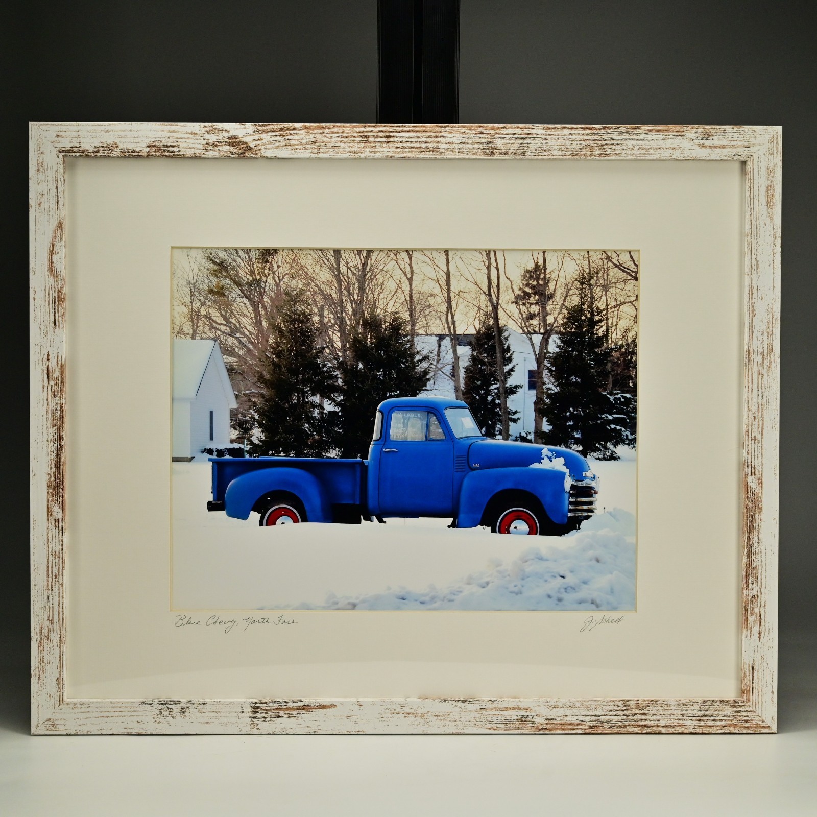 SCHELL Original Vintage Signed 1950s Chevy Pick Up Truck Landscape Photograph