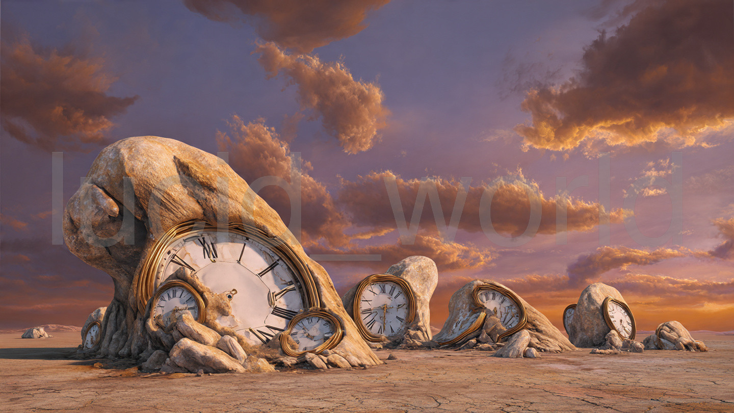 Surreal Melting Clocks Desert Landscape Dali Style Art Digital Download Wall Art