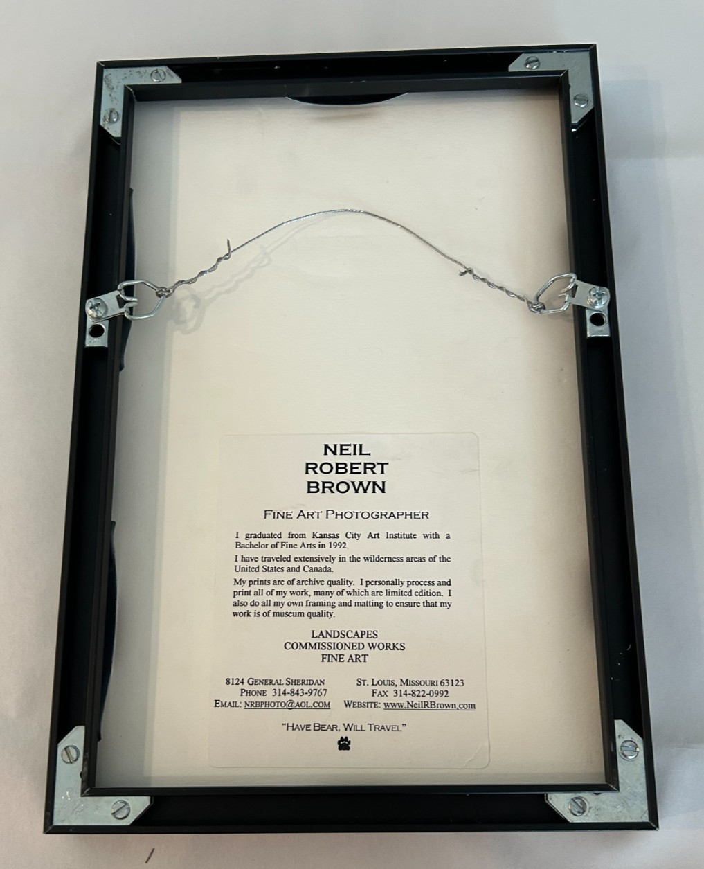 Framed Neil R. Brown “Guide Dog” Black And White Photograph Signed