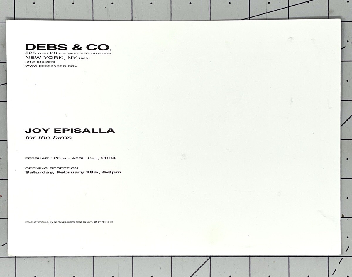 Joy Episalla Art Announcement Card 2004 – For The Birds