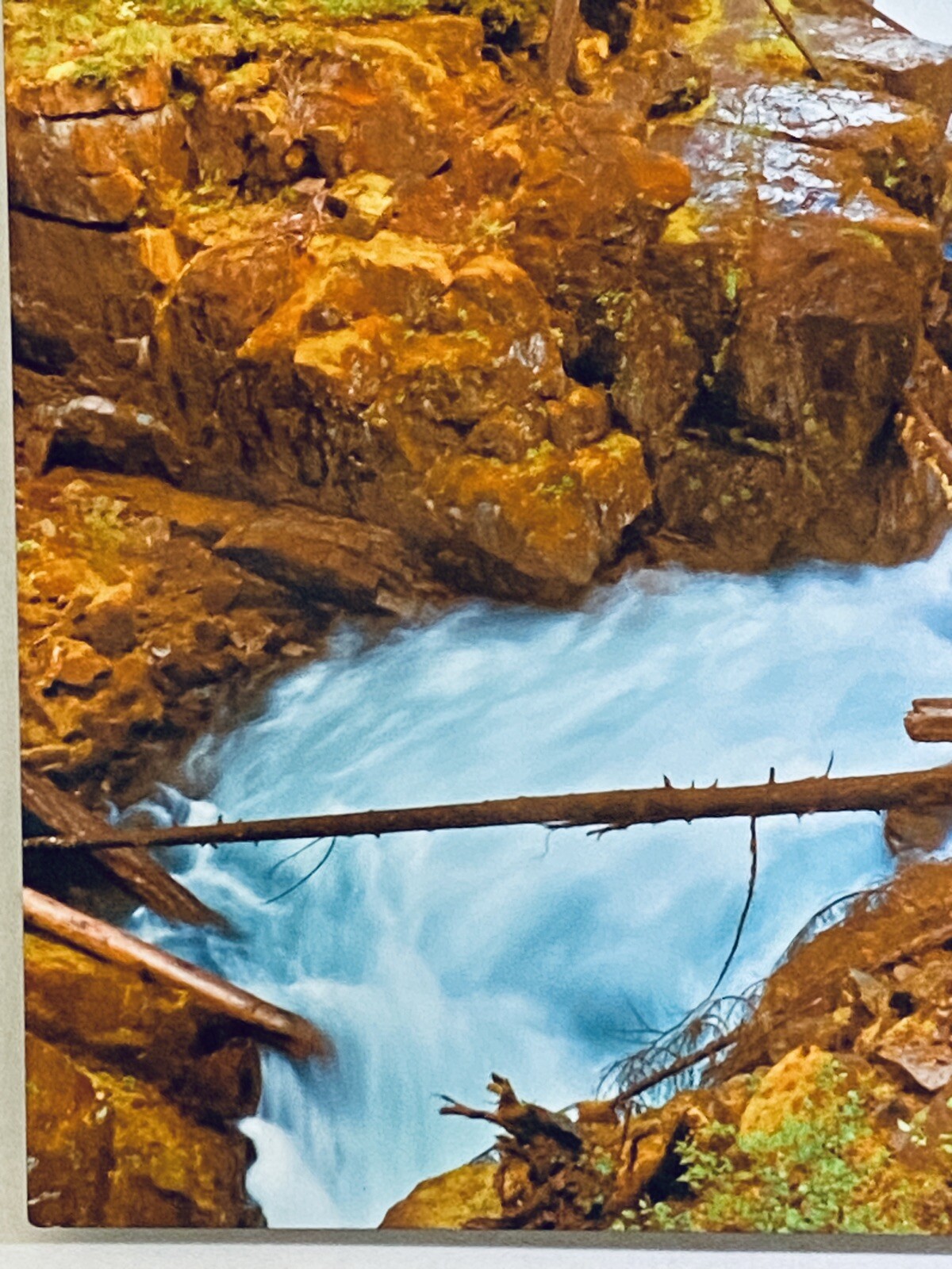 PNW Landscape Waterfall Art Forest River Photographic Metal Print 11×14 Signed
