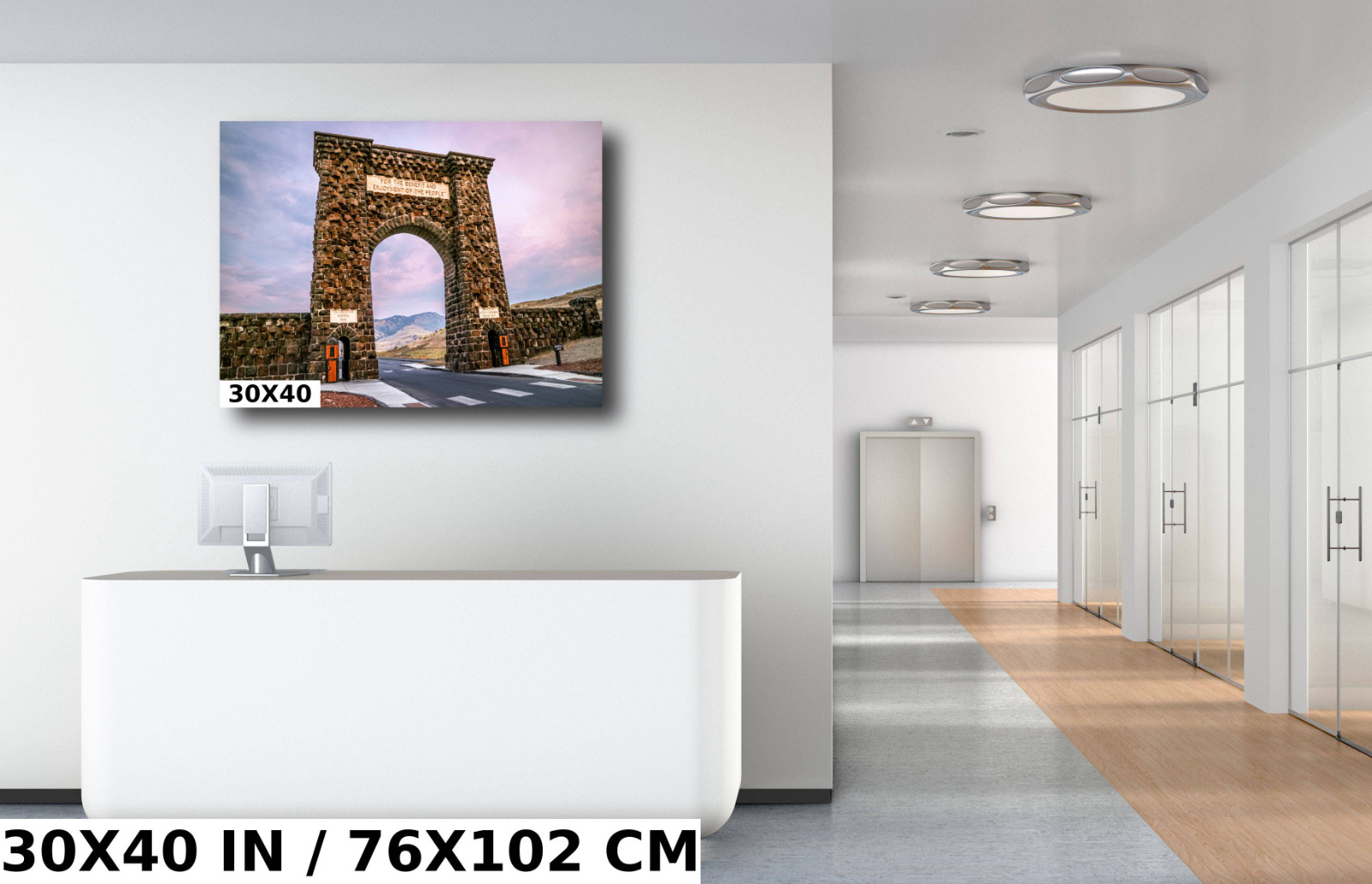 Arch of Adventure: Roosevelt Arch at Yellowstone Wall Art Montana
