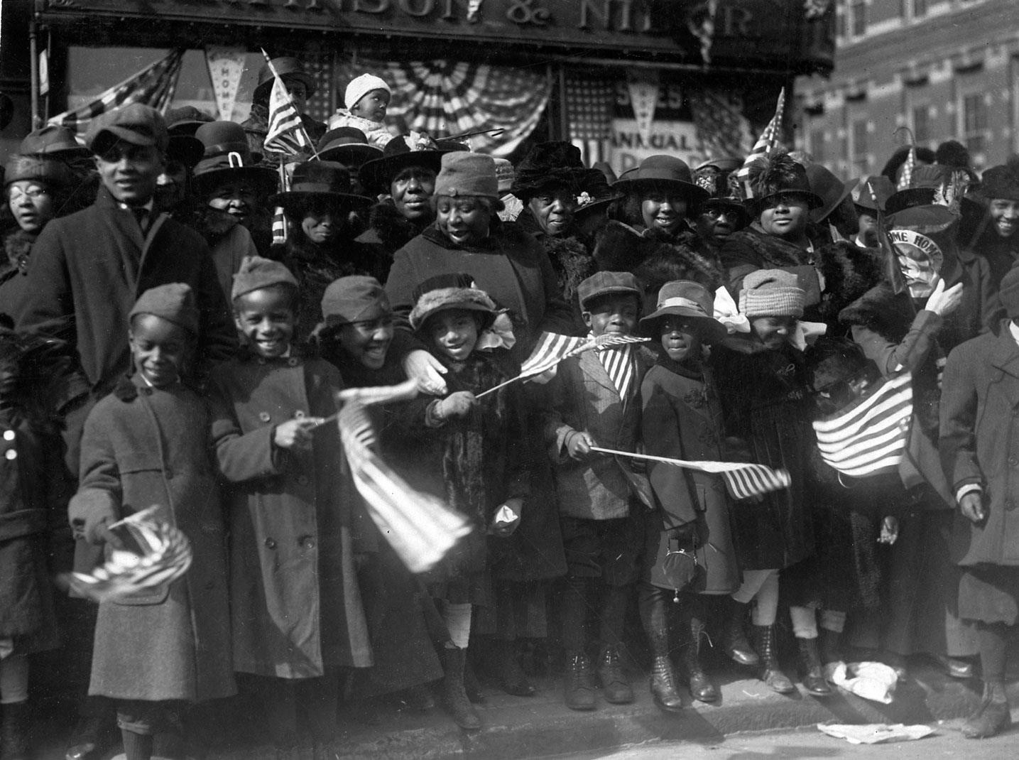 WWI African American Parade 369th Old 15th NYC Regiment Digital Enhanced Photo
