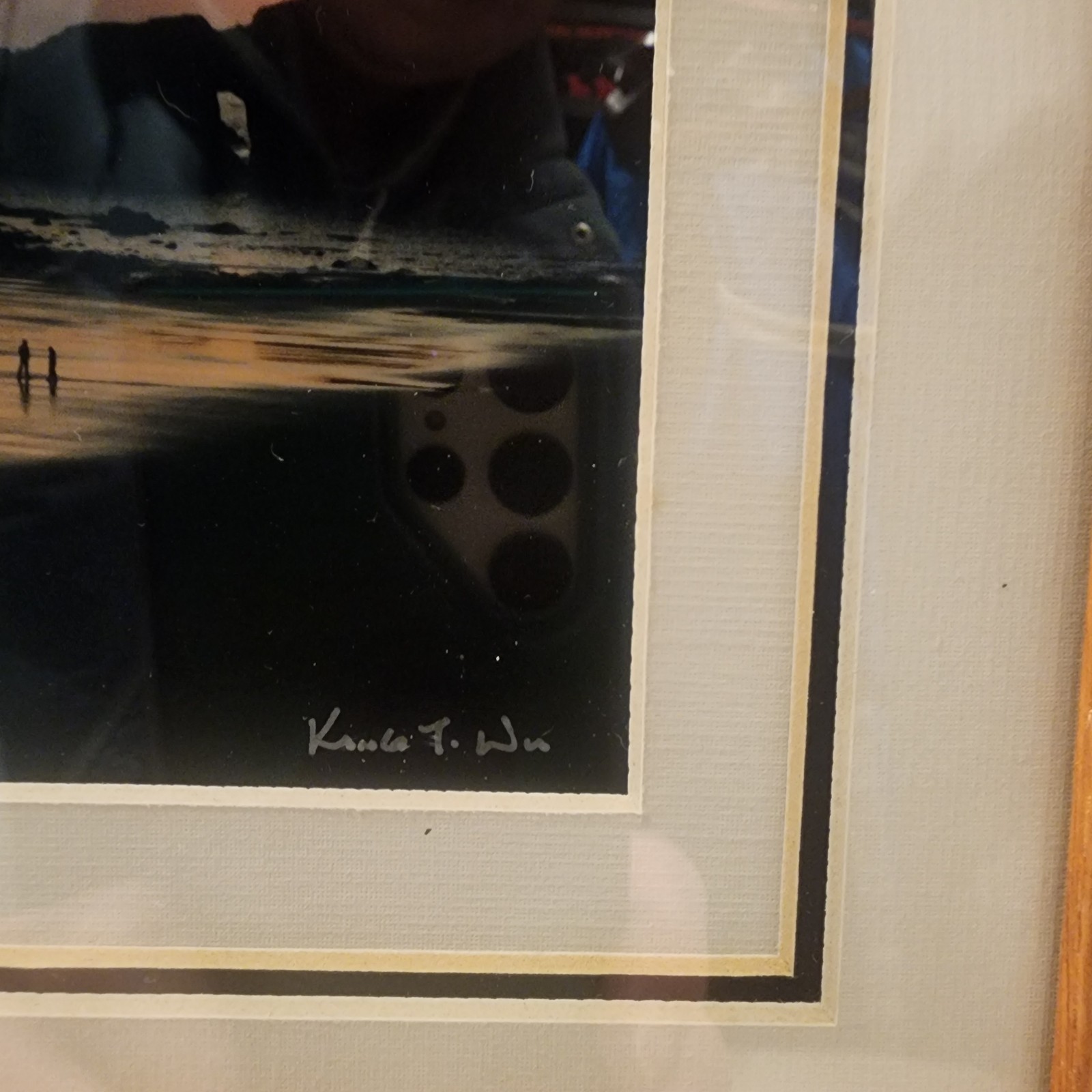Signed King Wu LaPush, WA Second Beach Sunset Print 5×7 In 9×11 Frame