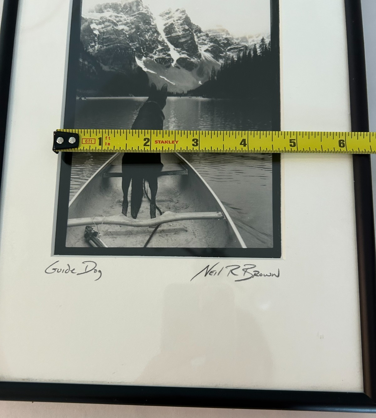 Framed Neil R. Brown “Guide Dog” Black And White Photograph Signed