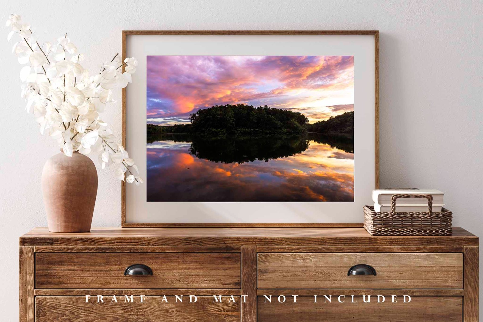 Sunset Photography Print: Tennessee Lake Landscape Reflection Appalachian Photo