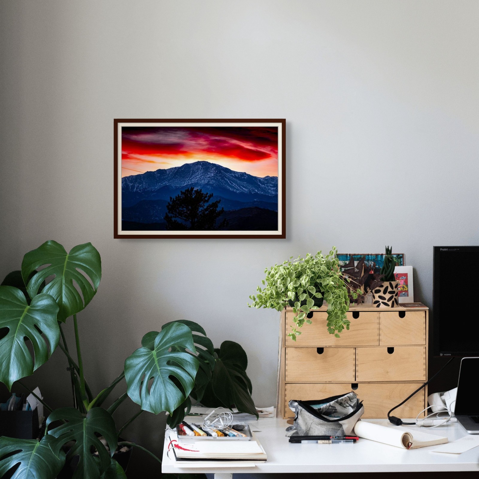13×19 Fine Art Photography Print – Fiery Mountain – Archival Photo Paper