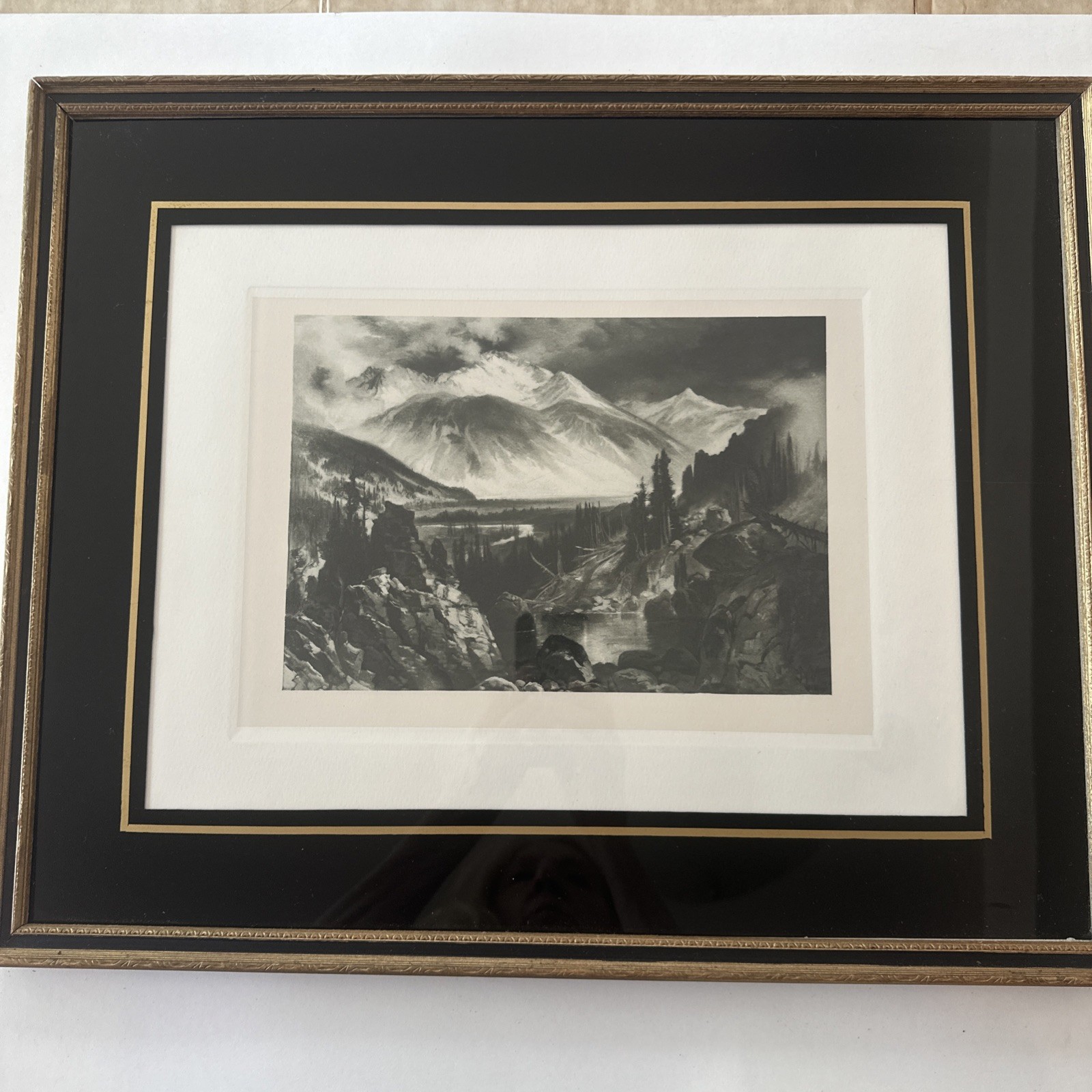 1888 Thomas Moran Sultan Mountain India Proof Photogravure Framed Ltd Ed Artwork