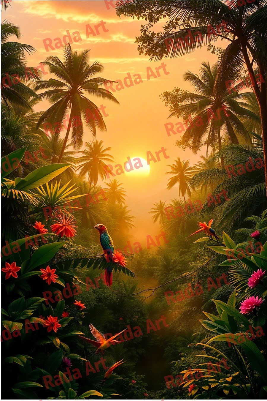 Sunrise Sunset Nature Digital Art Ai Download Mobie Phone Background Wallpaper