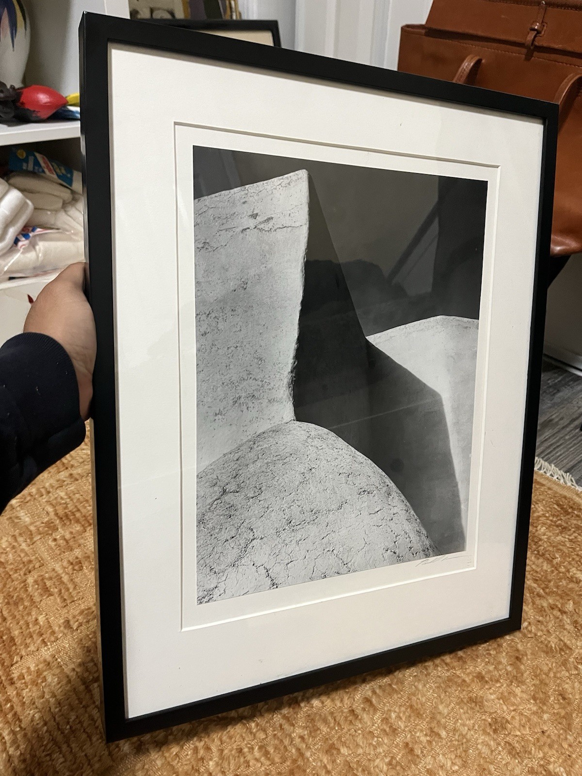 Vintage Rancho De Taos New Mexico Large Framed Photography Art Signed