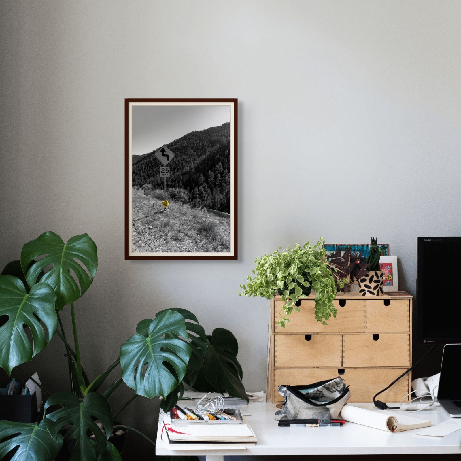 13×19 Fine Art Photography Print – Mountain Road Memorial – Archival Photo Paper