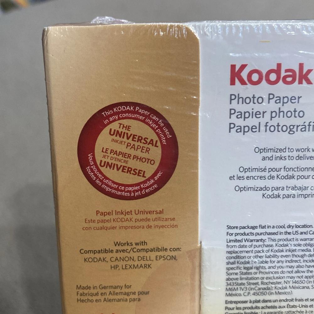 New Kodak Gloss Photo Universal Instant Inkjet Dry Paper 100 Sheets 4″ X 6″ !!