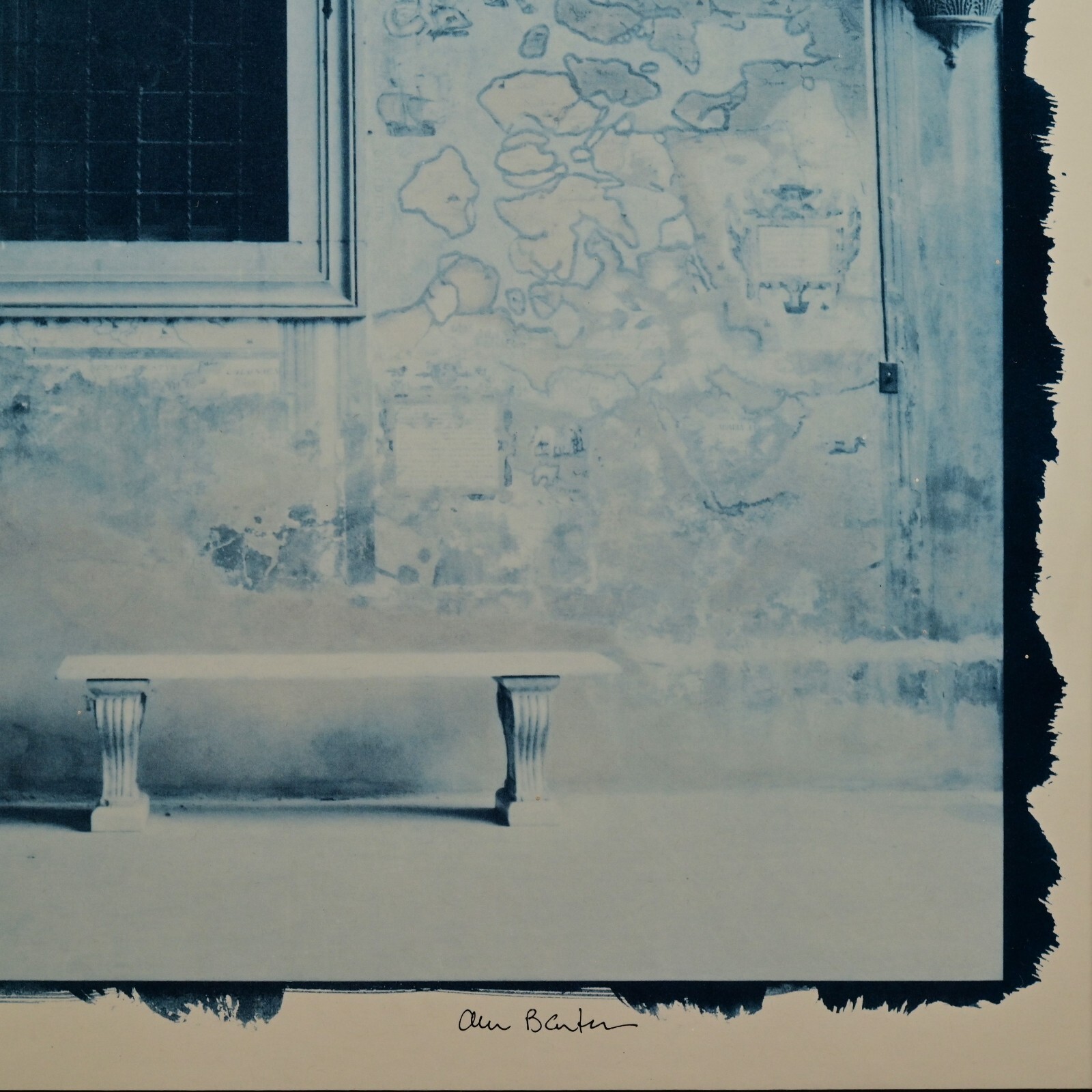 ALAN BLAUSTEIN Original Vintage Signed La Mappa Benches Tinted Photograph Print