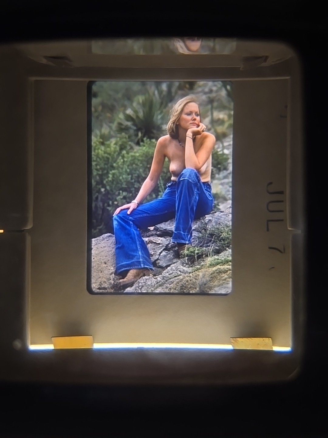Org Nude Camera Club 70’s 35mm Risque Slide – WOMAN IN SOUTHWEST WESTERN DESERT