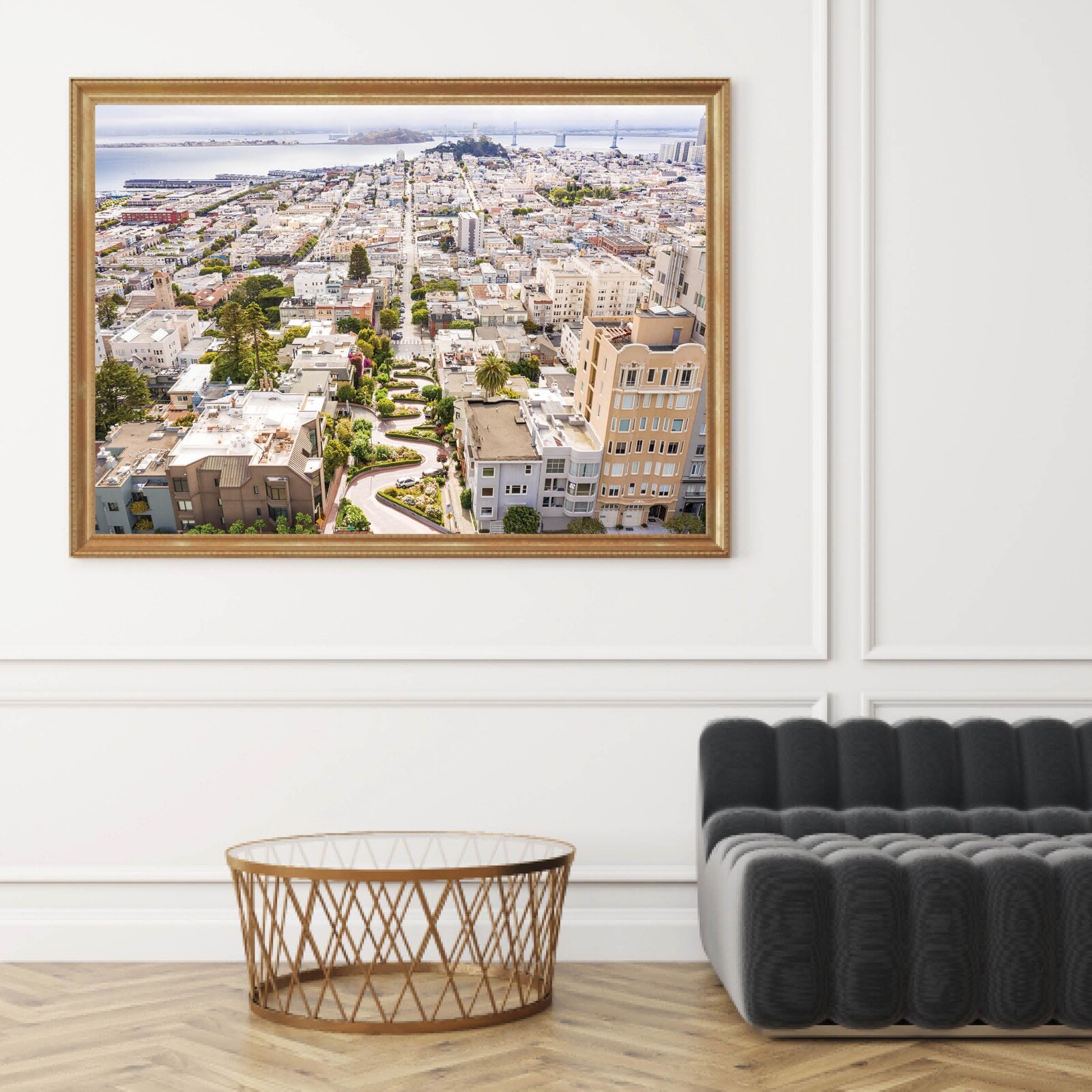 San Francisco Skyline Print, Lombard Crooked Street, California Fine Art Photo