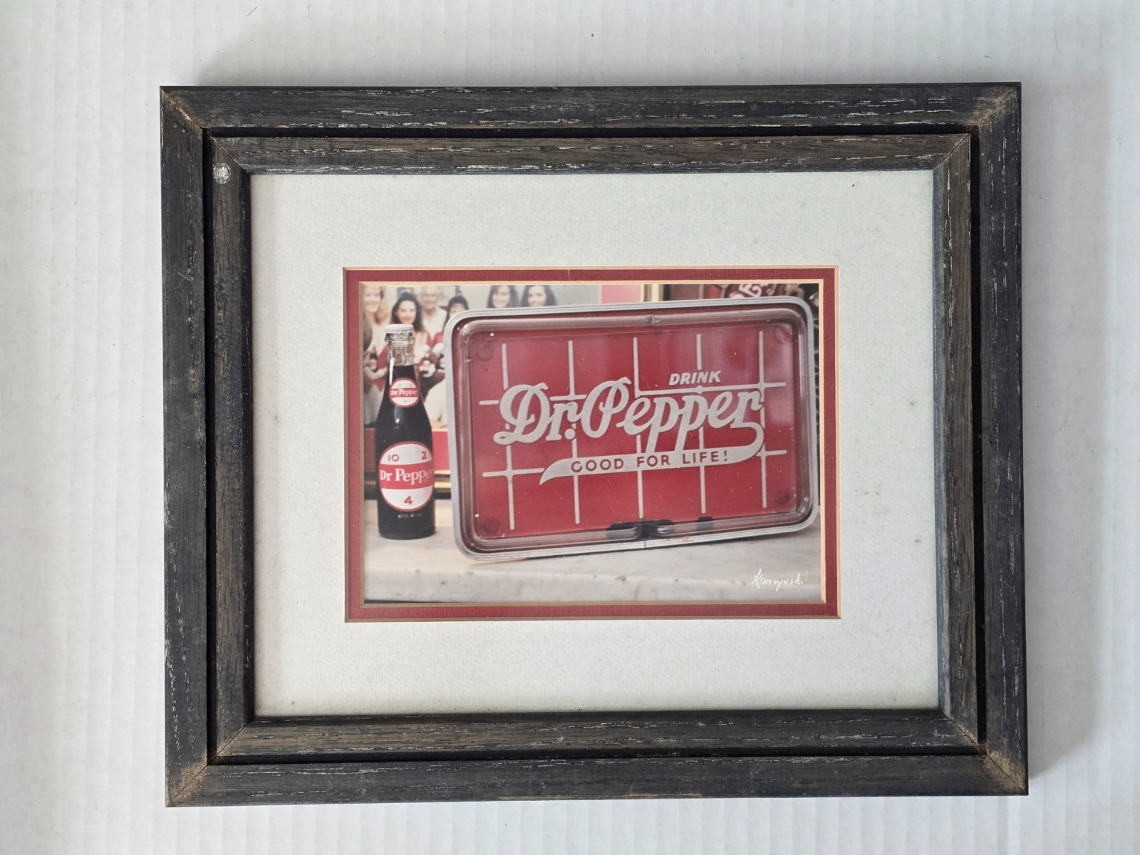 Vintage Rare Dr Pepper Photography Wall Art Matted, Framed, Signed Korczynski