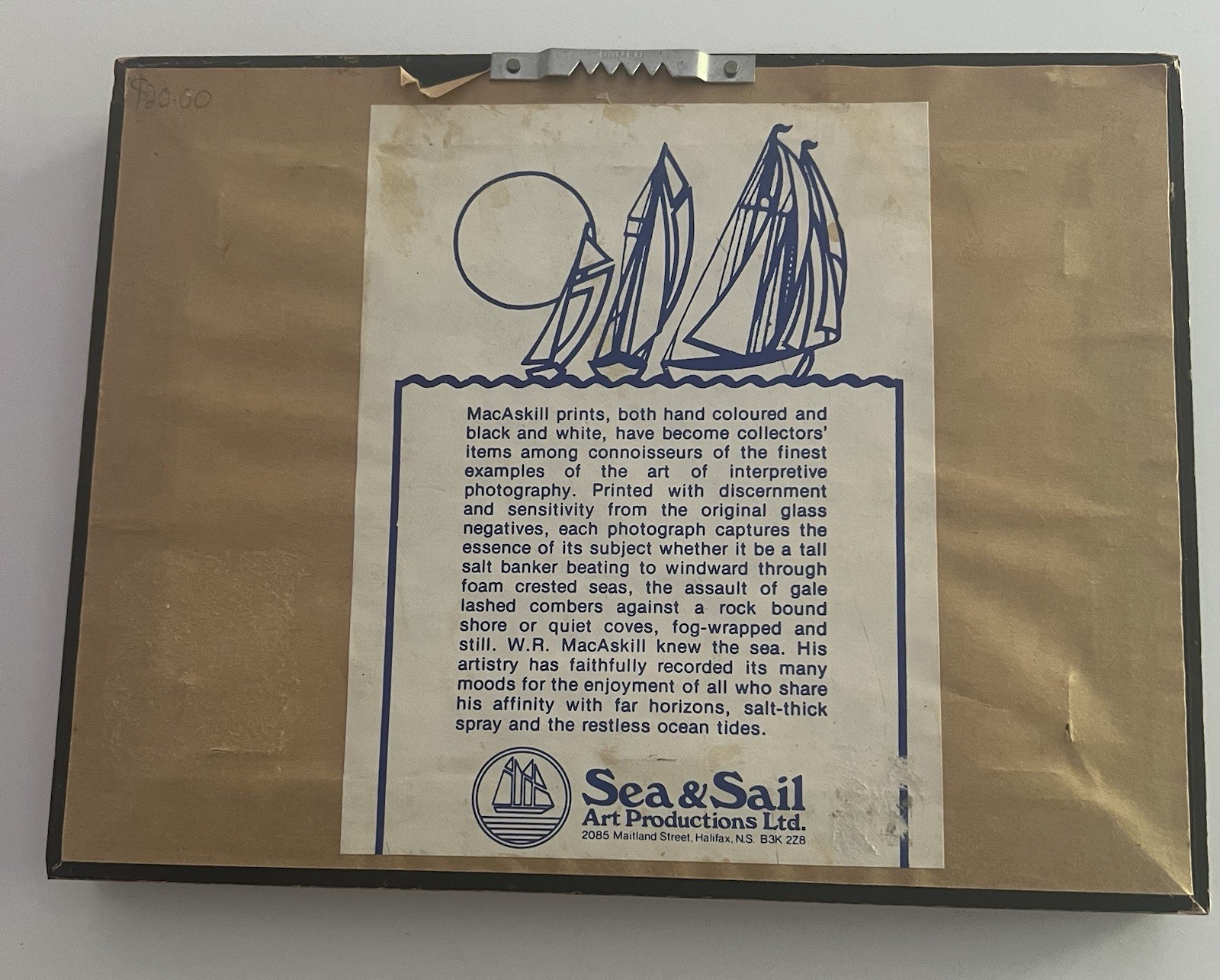 Wallace R MacAskill 1931 Bluenose 1 Hand Tinted Photo Nova Scotia Canada EUC