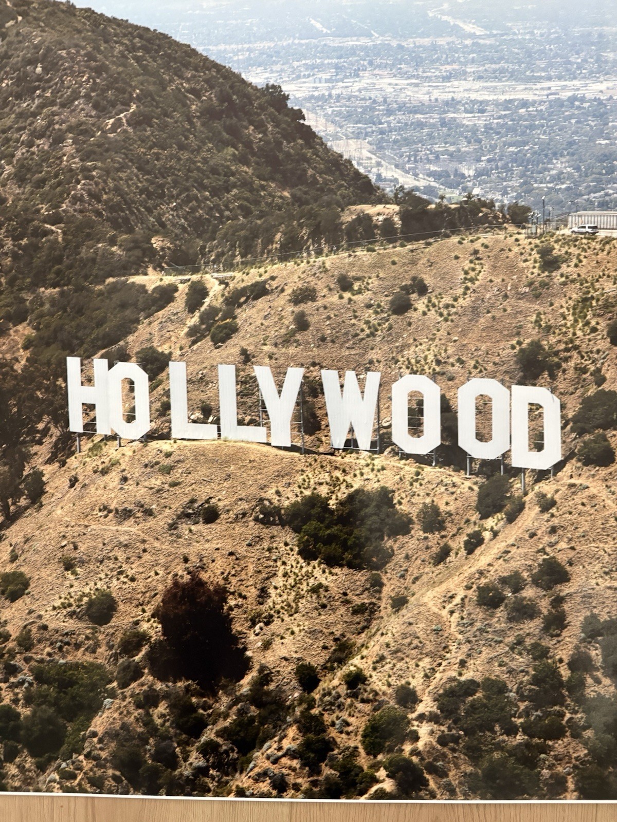 Vintage Large Photograph Hollywood Sign And Burbank 36×24