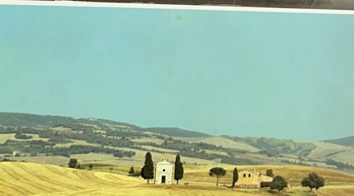 VTG Italian Photograph Tuscany (5×7) CHAPEL IN THE HILLS Murphy Matted 8”T 10”W