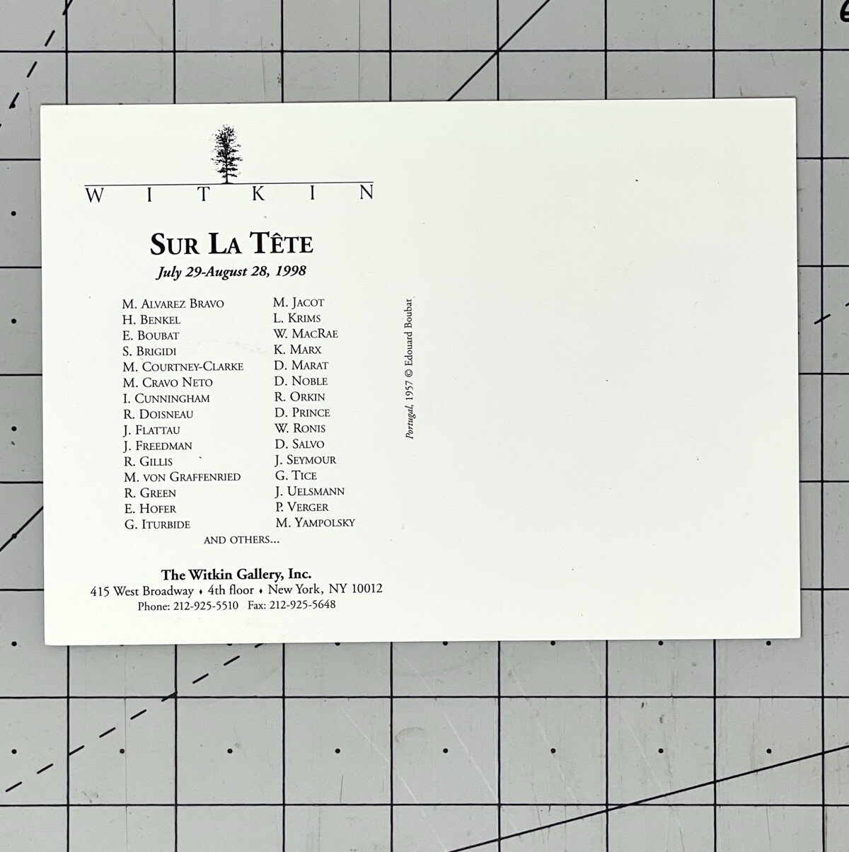 Edouard Boubat – Portugal – 1998 Witkin Gallery Announcement Card