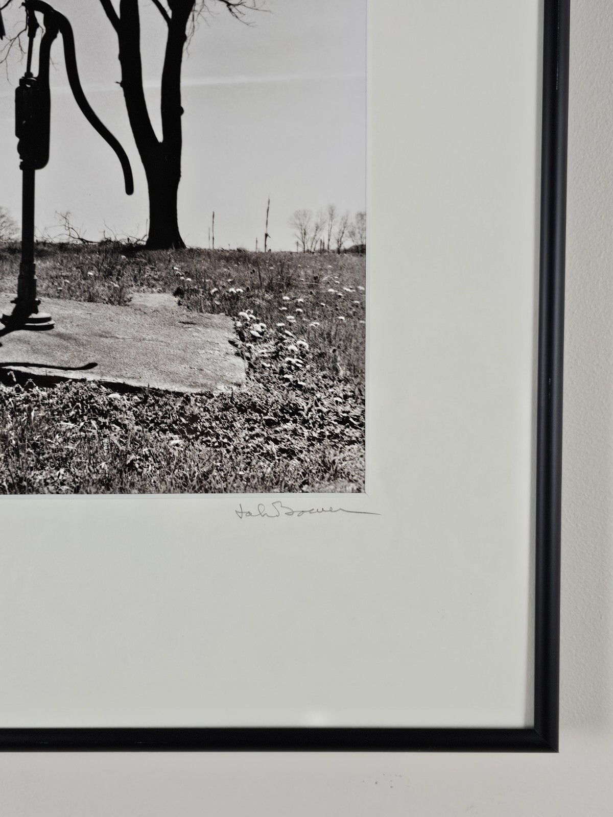 Original Signed John Bower 35mm Fine Art B&W Photograph 20×16 Framed Midwest Art