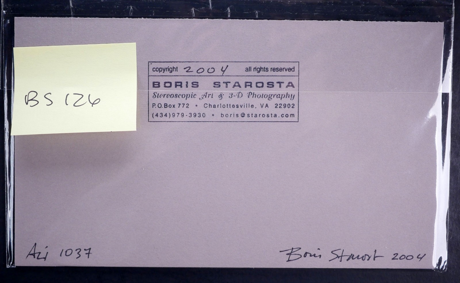 Boris Starosta 3D Stereoview – Ali 1037 – nude model signed 2004 #126