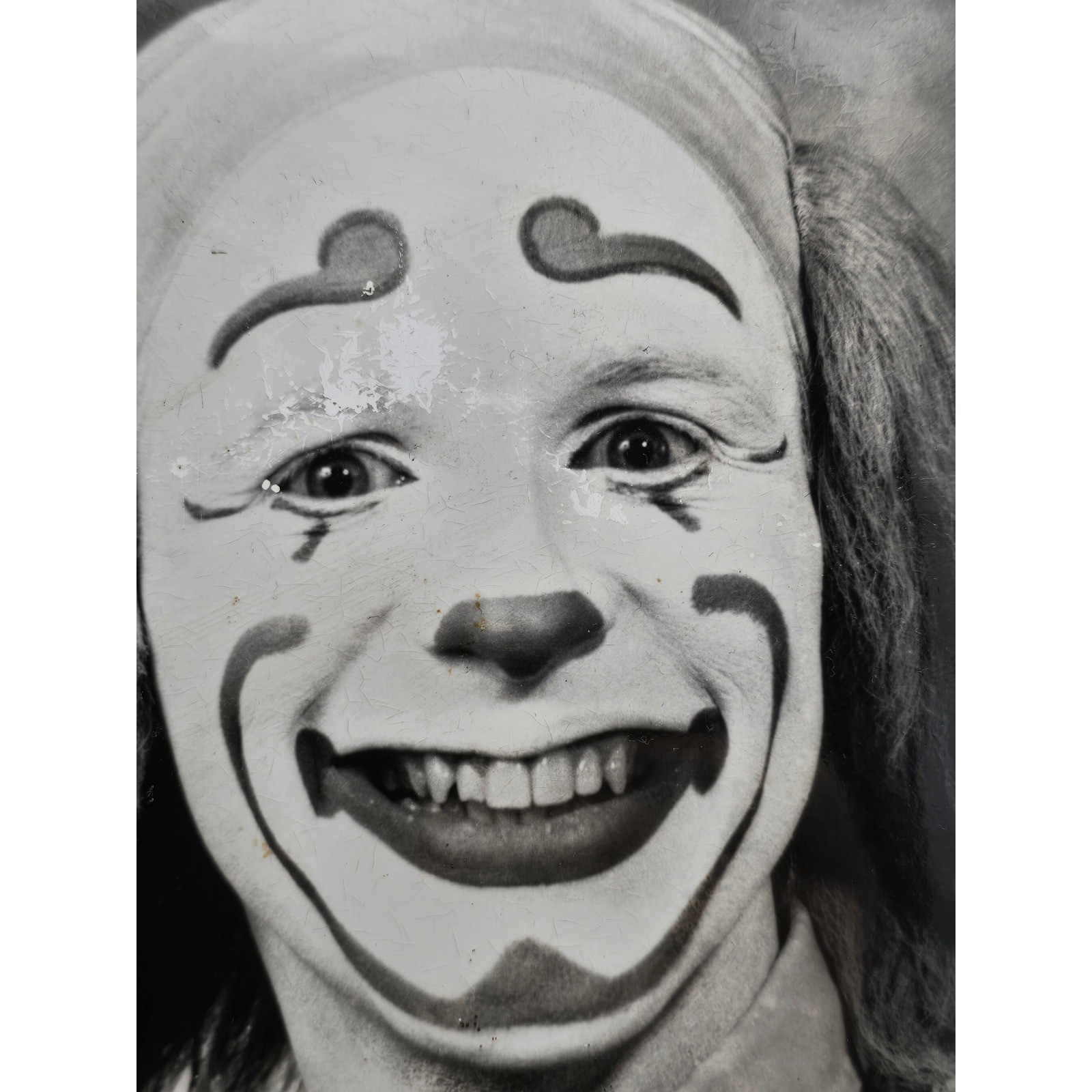 Vintage Framed Photo Christopher Hudert Clown Black and White Daytona Magic