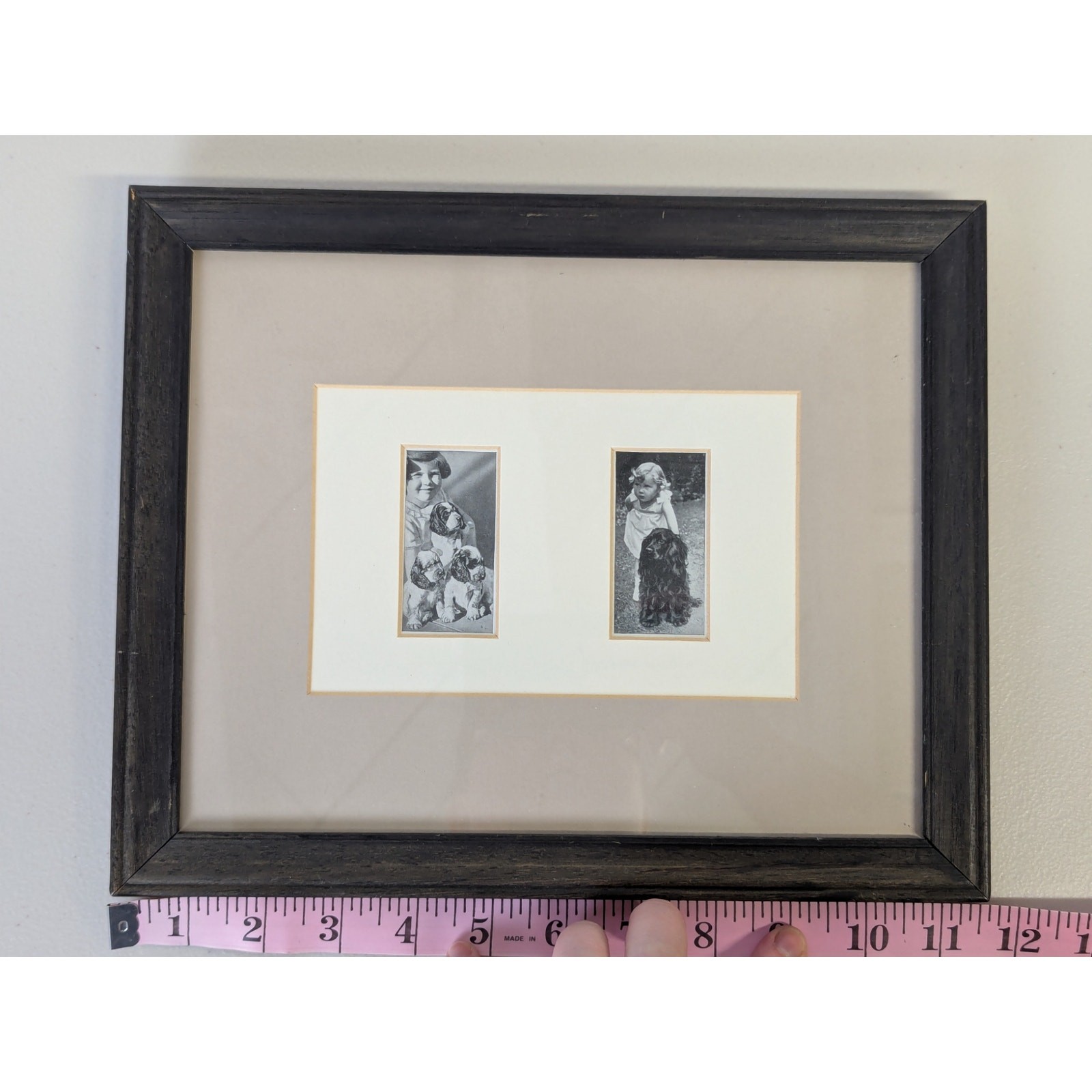 Vtg Cocker Spaniel Photos Framed Dogs and Friend Black White Lady Kitty Ritson